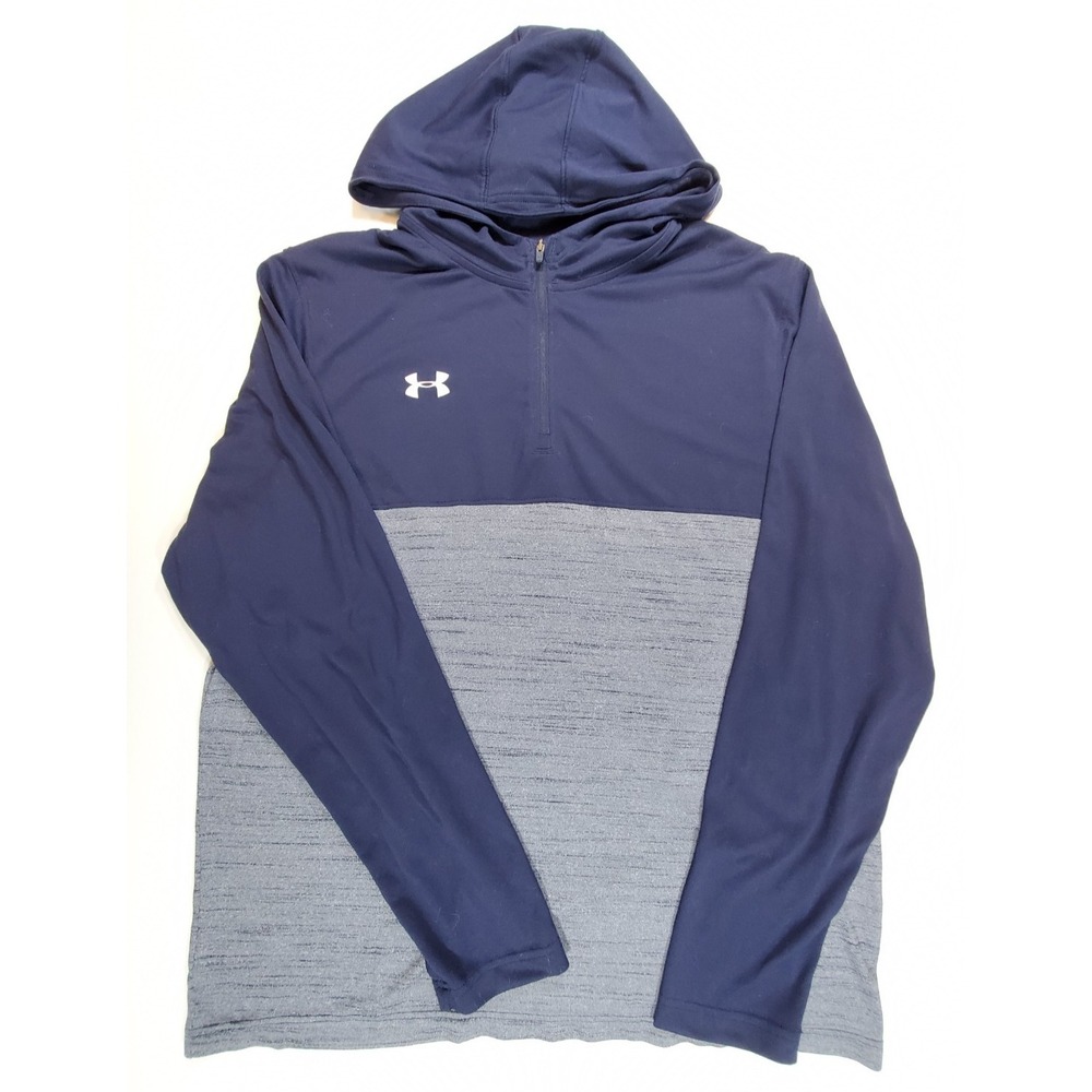Under Armour HeatGear Hoodie Men's 2XL Navy Blue Pullover‎ Lightweight Athletic